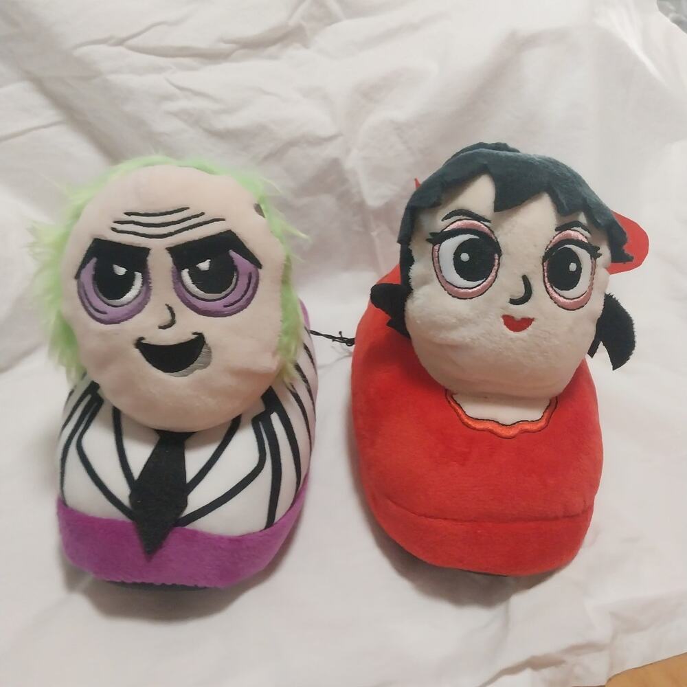 Beetlejuice and Lydia Deetz Plush 3D Slippers